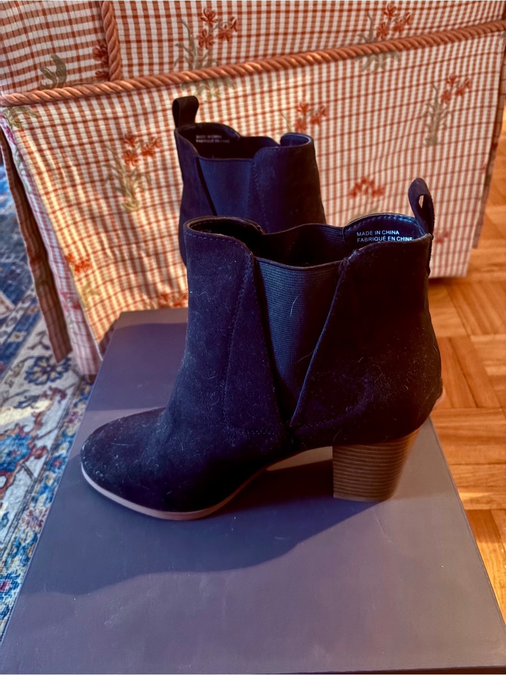 Joe Fresh faux suede block heels